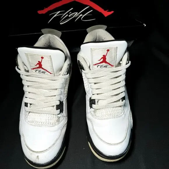 Size 8.5 - Nike Air Jordan 4 Retro OG White Cement 2016 Men's Shoes - Picture 4 of 9